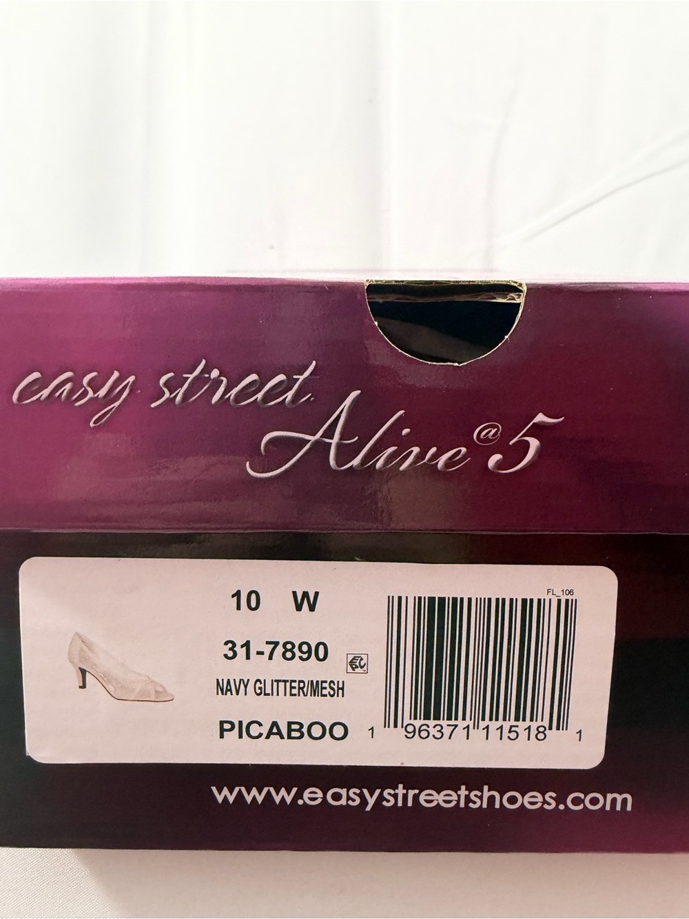 NWT Easy Street Women’s Size 10W Blue Glitter Peep-Toe Pump Heels - Picture 7 of 8